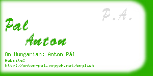 pal anton business card